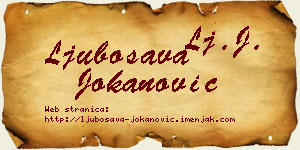 Ljubosava Jokanović vizit kartica